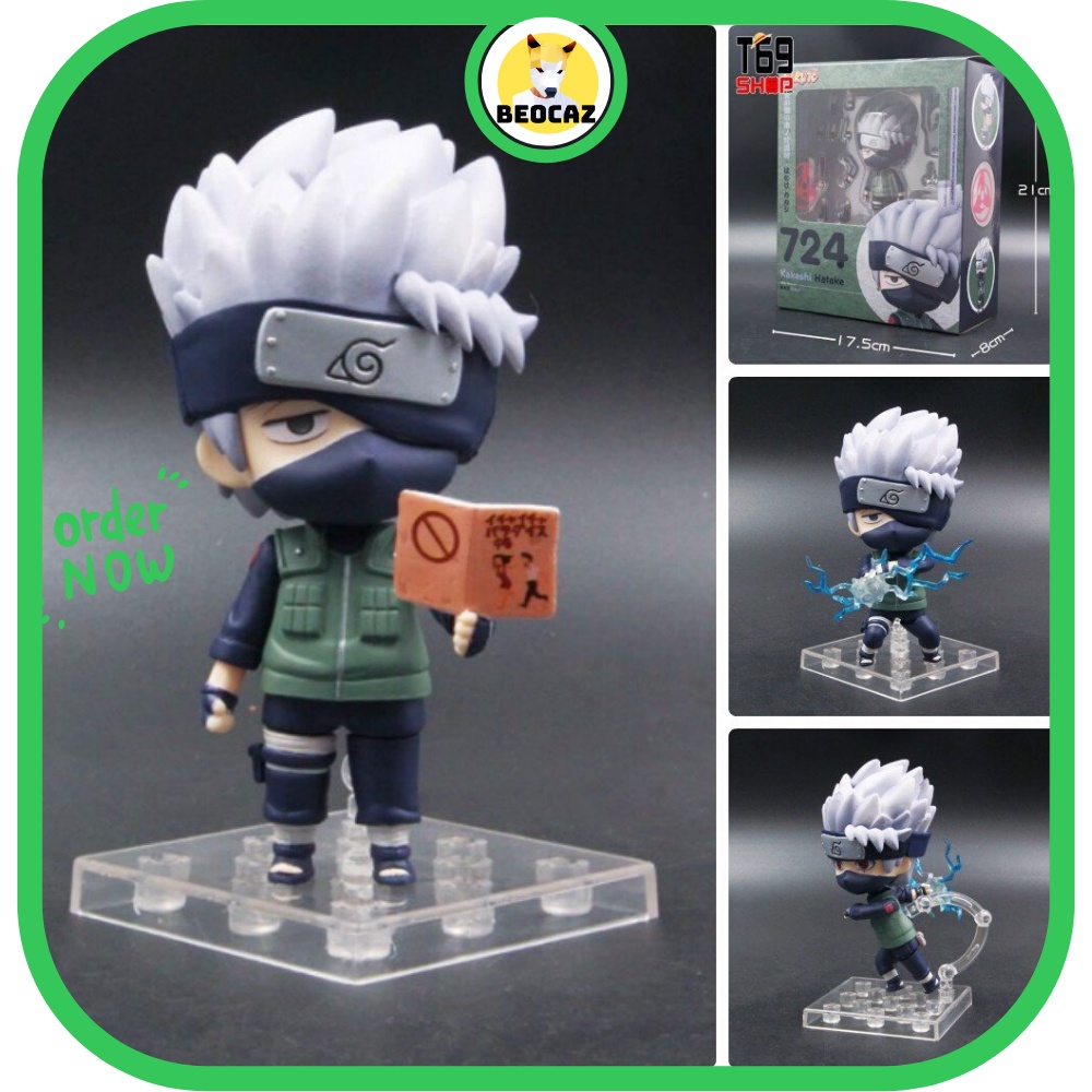 [Ship Hỏa Tốc][Full Box] Mô hình chibi Hatake Kakashi dễ thương 724 kèm phụ kiện bền màu nhựa an toàn Naruto