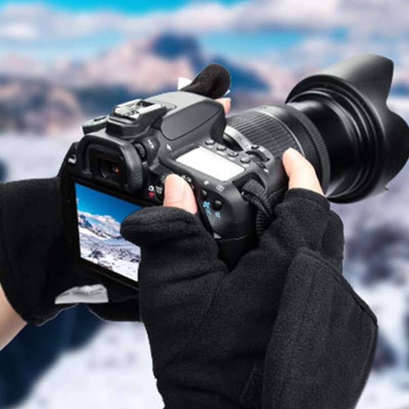 1 Đôi Găng Tay Len Hở Ngón Thời Trang Mùa Đông Sành Điệu Cho Nam Và Nữ