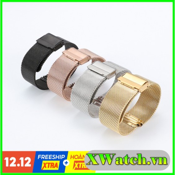 Dây đồng hồ DW đeo cổ tay bằng thép 12mm 14mm 16mm 20mm cao cấp - Tặng kèm chốt thông minh