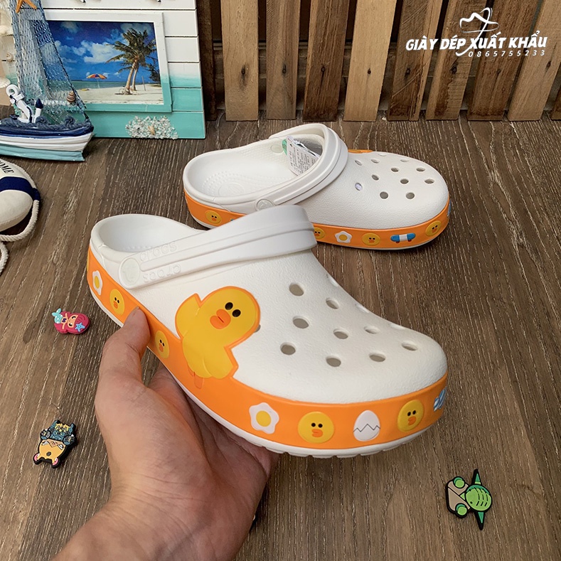 dép Cross cho bé vịt vàng cute tặng thêm 6 jibitz cài dép cross