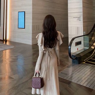 Váy len dáng dài xoè thun eo