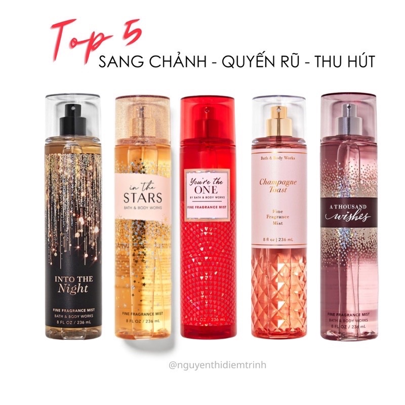 Xịt thơm body mist toàn thân Bath & Body Works hương nước hoa mini và Fullsize hàng US - Bestore Vietnam