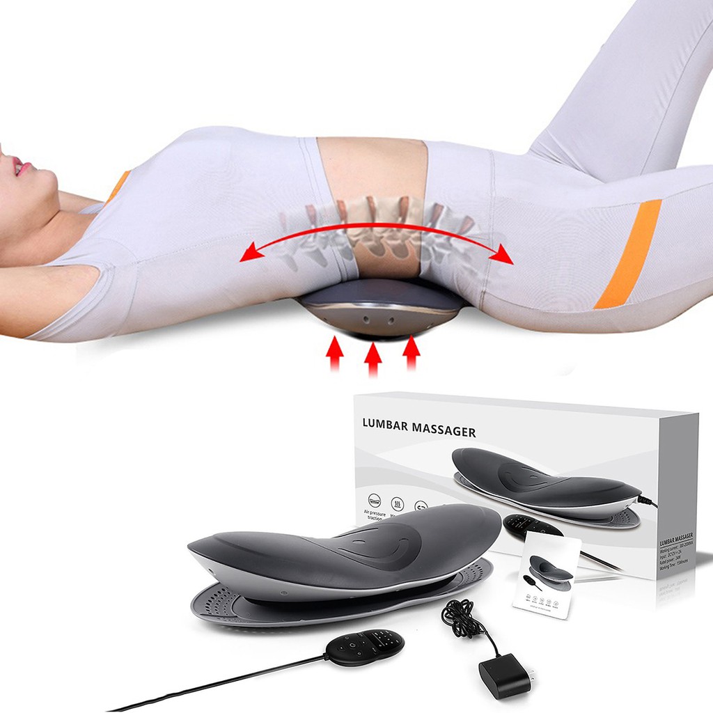 Máy Massage Lưng, Eo, Cột Sống- Hỗ Trợ Cột Sống, Thoát Vị - Massage Rung, Nhiệt Độ, Đèn Hồng Ngoại, Điều Khiển, Đệm Khí.