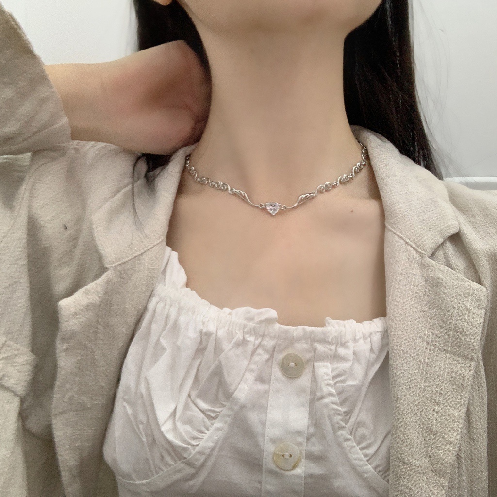 Vòng cổ Mặt Trái Tim Phong Cách Hàn Quốc Thanh Lịch Dành Cho Nữ