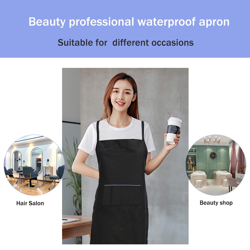 Tạp Dề Màu Đen Dành Cho Nữ Ở Tiệm Cắt Tóc Tạp Dề