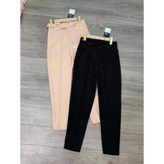 Quần Baggy Đai Vuông Cúc Lệch❤Freeship❤Quần Vải Nữ Cạp Cao