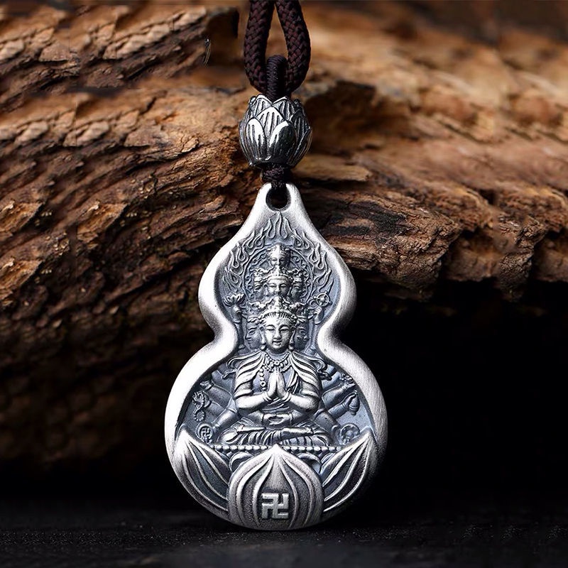 Vòng cổ bạc mặt hình Phật tổ thời trang cho nam và nữ mãi amulet natal Buddha patronhanghaiddong.my21.208