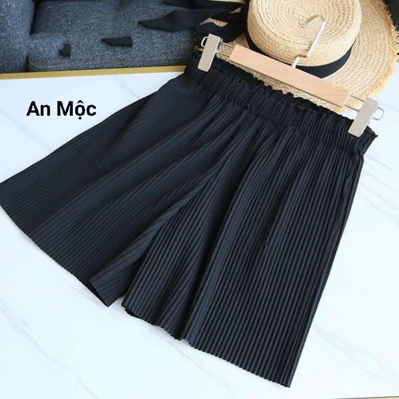 [AN MỘC] Quần Short Đùi Dập Ly mềm mại ống rộng cá tính cho nữ