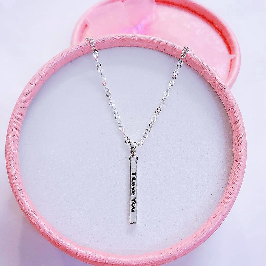 Dây chuyền bạc Dây liền mặt chữ I Love You