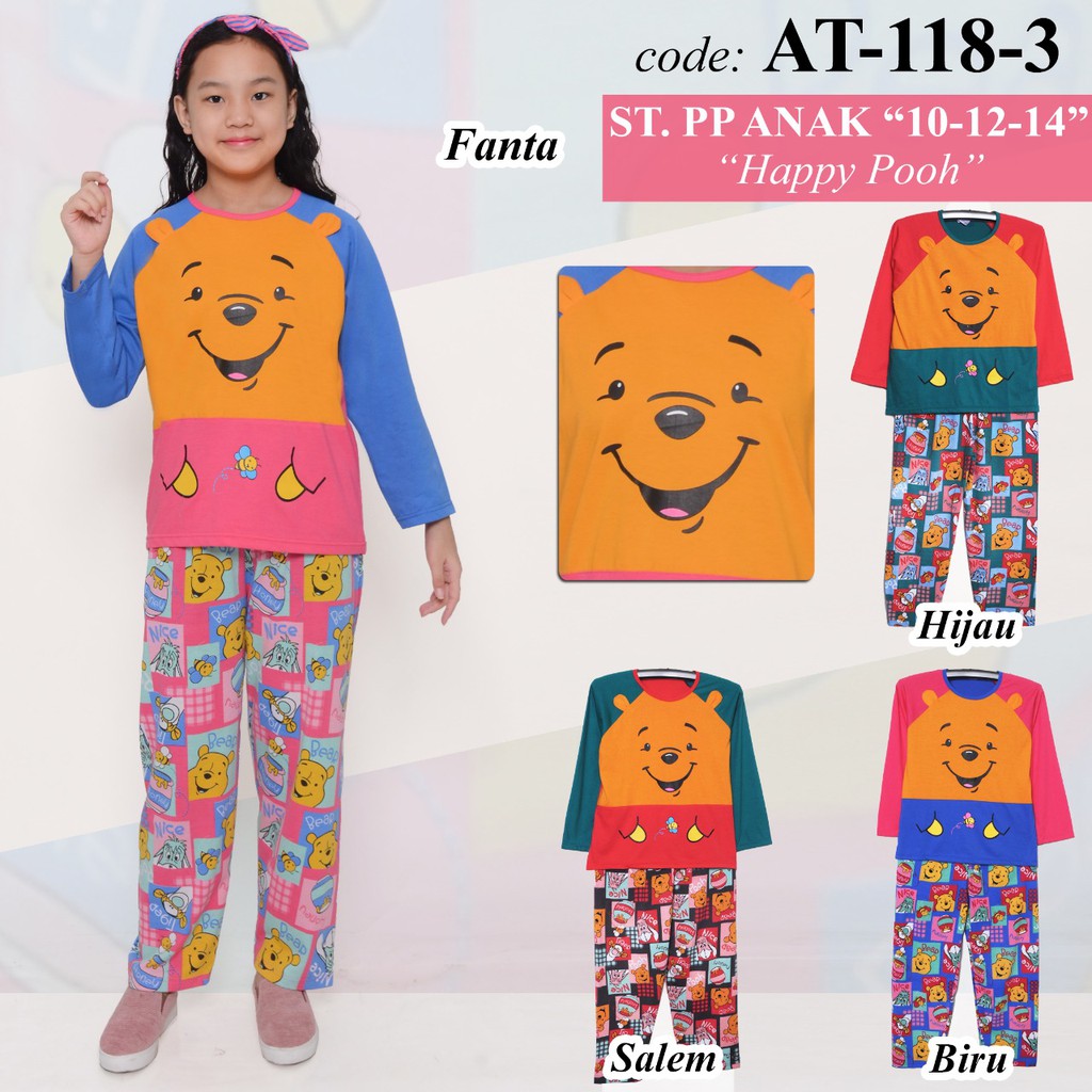 Bộ đồ ngủ At-118-3 SIZE FOREVER SWEET POOH SIZE 10 12 14