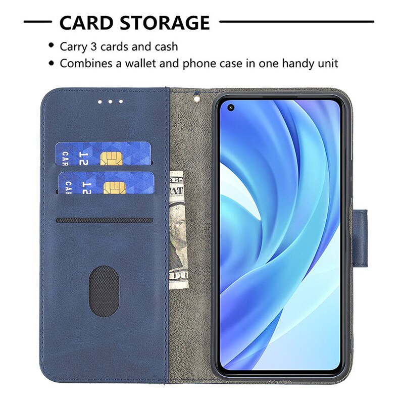 Mới Bao Nắp Gập Chất Giả Da Nhiều Màu Cho Điện Thoại Xiaomi Mi 11 Lite Xaomi 11lite Redmi Note 10 Note10 5g Ốp