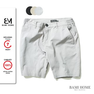 Quần short kaki nam BAMIHOME quần đùi lửng form slim màu trơn, dễ phối đồ QSKK-11