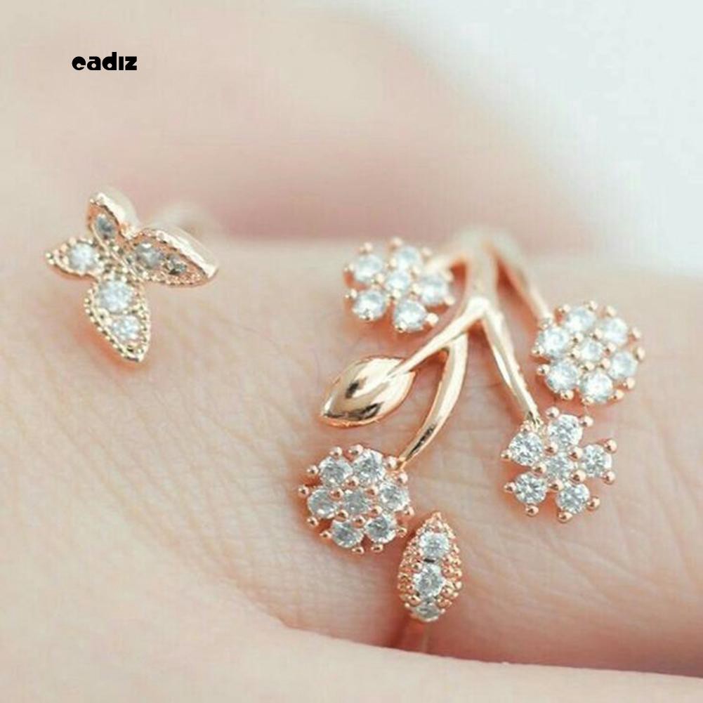 Nhẫn đính hôn nữ mạ bạc hình bươm bướm