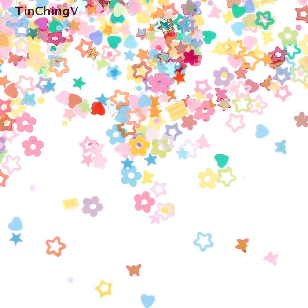 Túi 15g Hạt Kim Tuyến Hình Ngôi Sao / Trái Tim Dùng Trang Trí DIY