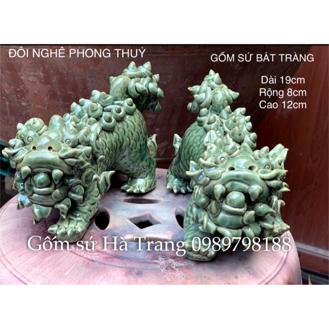 Đôi nghê phong thuỷ Gốm sứ Bát Tràng