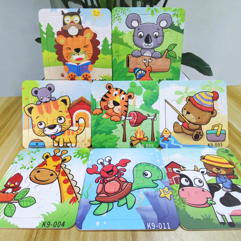 Bộ 9 Miếng Xếp Hình Động Vật Hoạt Hình Dễ Thương Cho Bé K9-001