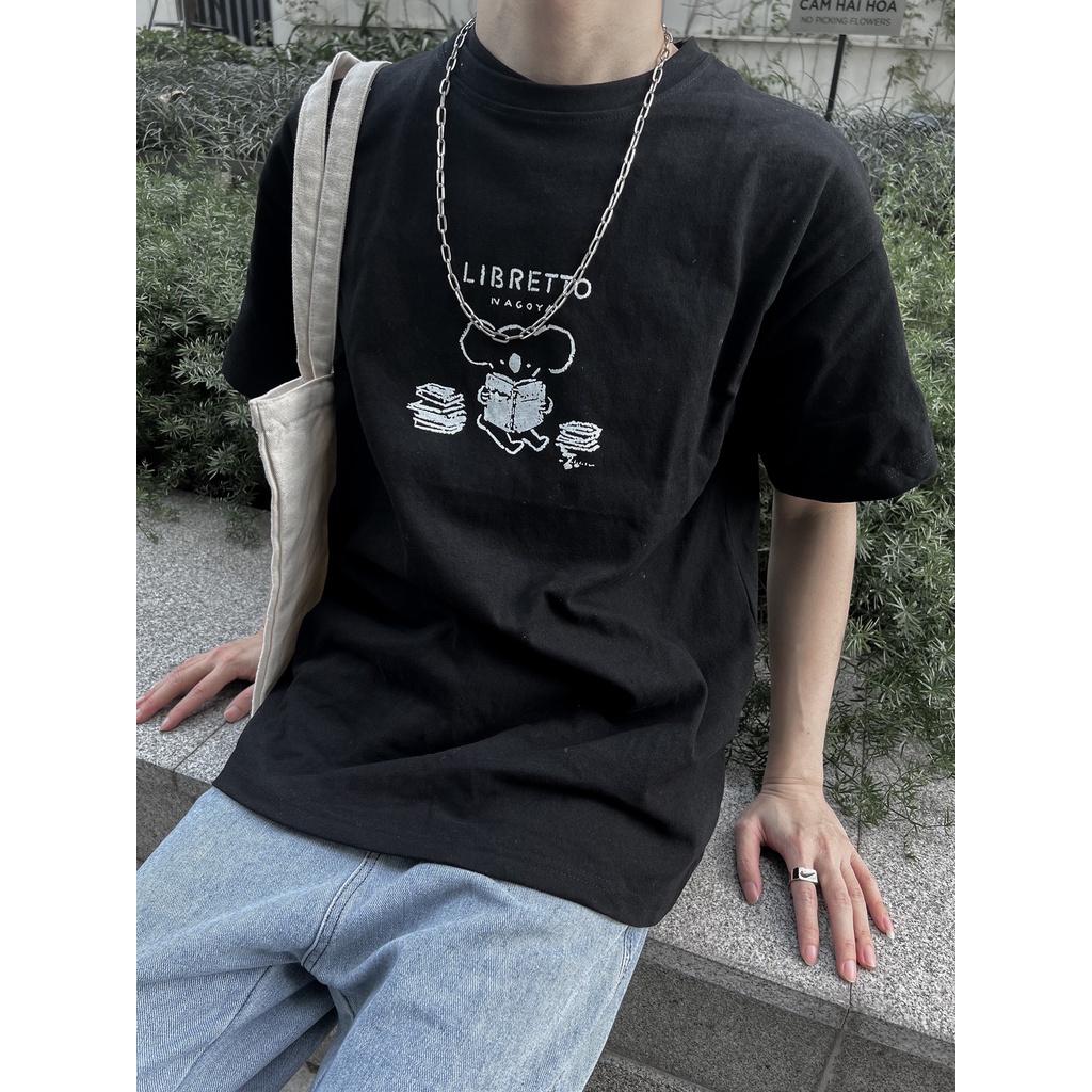 Áo thun tay lỡ nam nữ MEANSTORE phông in hình cotton vải mát form rộng phong cách Ulzzang - Ảnh thật Libretto