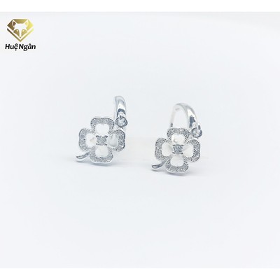 Bông tai bạc Ý 925 Huệ Ngân - Cỏ 4 lá may mắn RYE140447