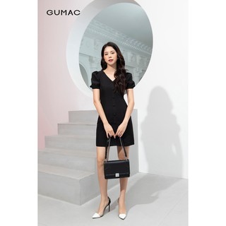 Đầm nữ cổ tim tay chun GUMAC DA9244