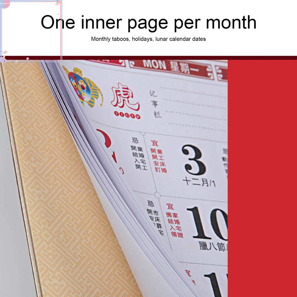 Lịch Trung Quốc treo tường hiệu ứng 3D 2022 với 4 kiểu tùy chọn