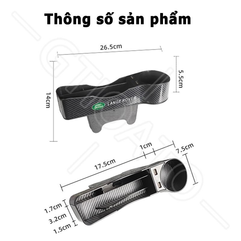 GTIOATO Khay Để Đồ Khe Ghế Ô Tô Khay ĐựNg Đồ Ô Tô Khay Đựng Đồ Khe Ghế Ô Tô Sợi Carbon Khay Đựng Đồ Đa Năng Cắm Khe Ghế Xe Đồ Đa Năng Cắm Khe Ghế Ô Tô Trang Trí NộI ThấT Ô Tô Cho Land Rover Defender Evoque Discovery VELAR Range