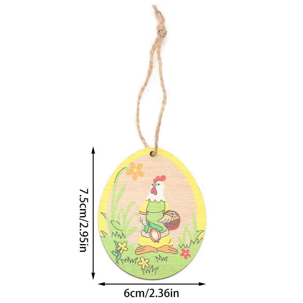 Set 10 Phụ Kiện Treo Trang Trí Bằng Gỗ Hình Thỏ Phục Sinh