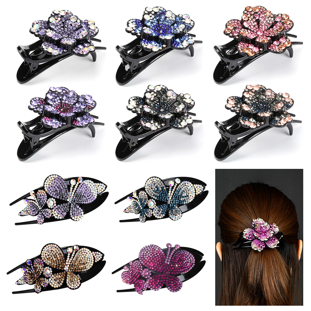 Phụ Kiện MAX Phụ Nữ|Kẹp Tóc Hình Bướm, Hoa Linh Hoạt Bền Bỉ|Công Cụ Tạo Kiểu
