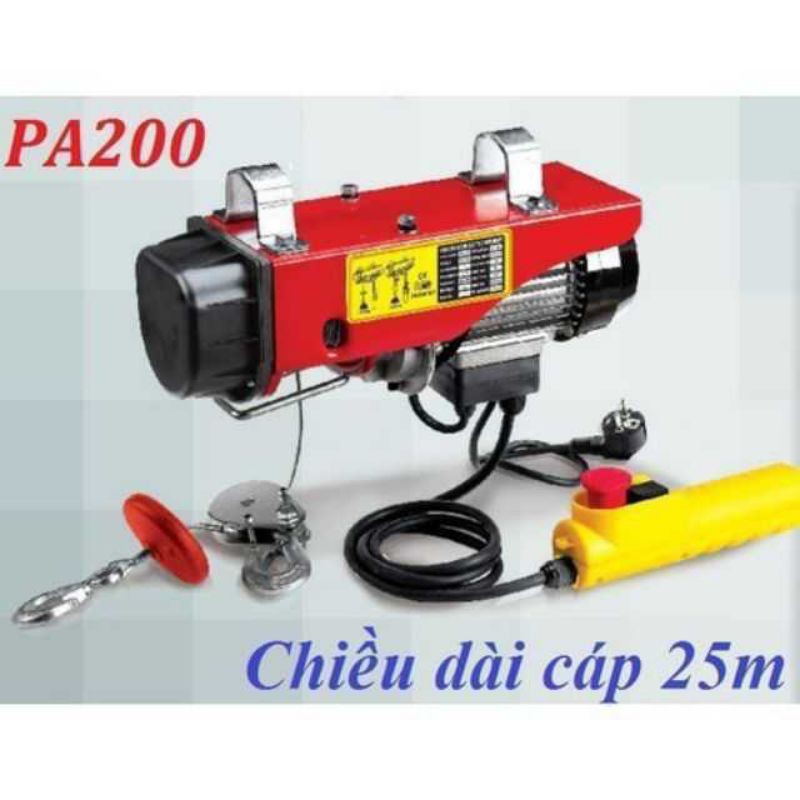 Máy Tời Điện 200kg cáp 25m