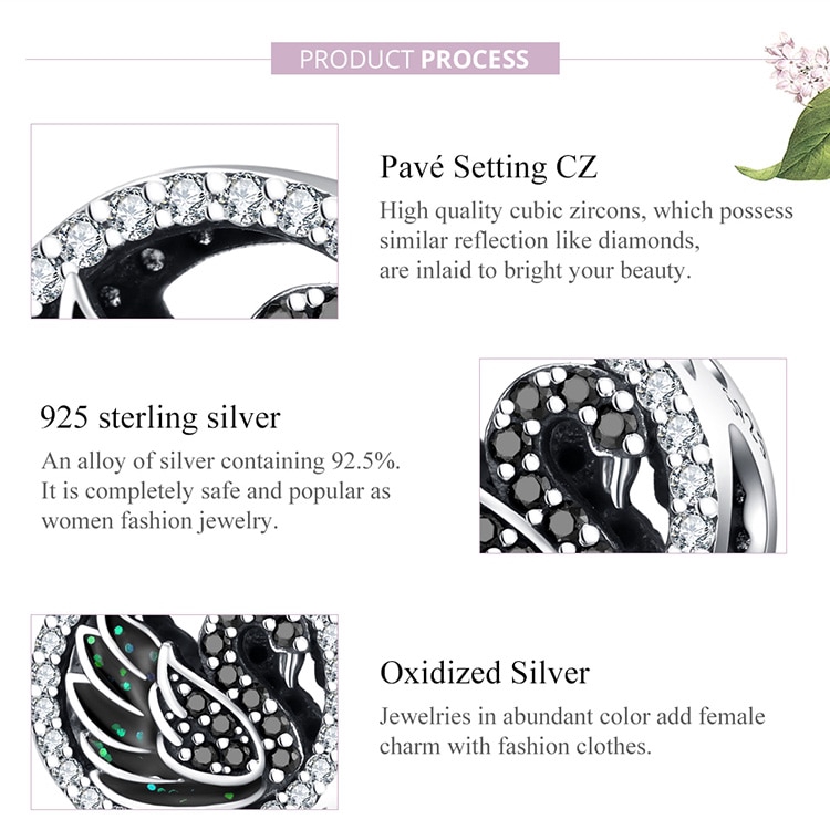 Hạt phụ kiện Bamoer bằng bạc thiết kế độc đáo sang trọng để làm trang sức