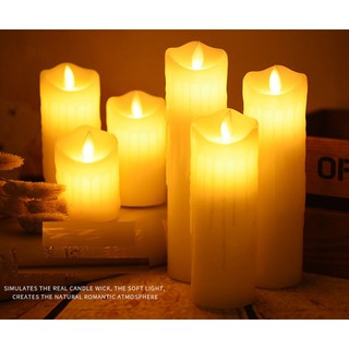 Nến điện tử dùng pin ánh nến đu đưa, vỏ sáp dạng cháy dở như thật, cao 12cm, đường kính 5cm
