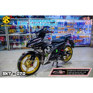 tem rời xe exciter 155 đen bạc movistar