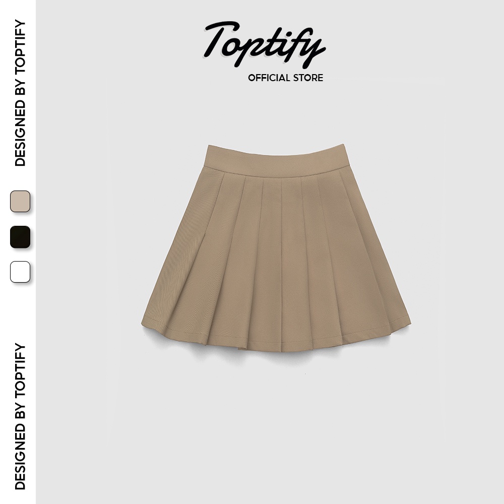 Chân váy nữ trơn Tennis Skirts TOPTIFY xếp ly có lót quần VV01