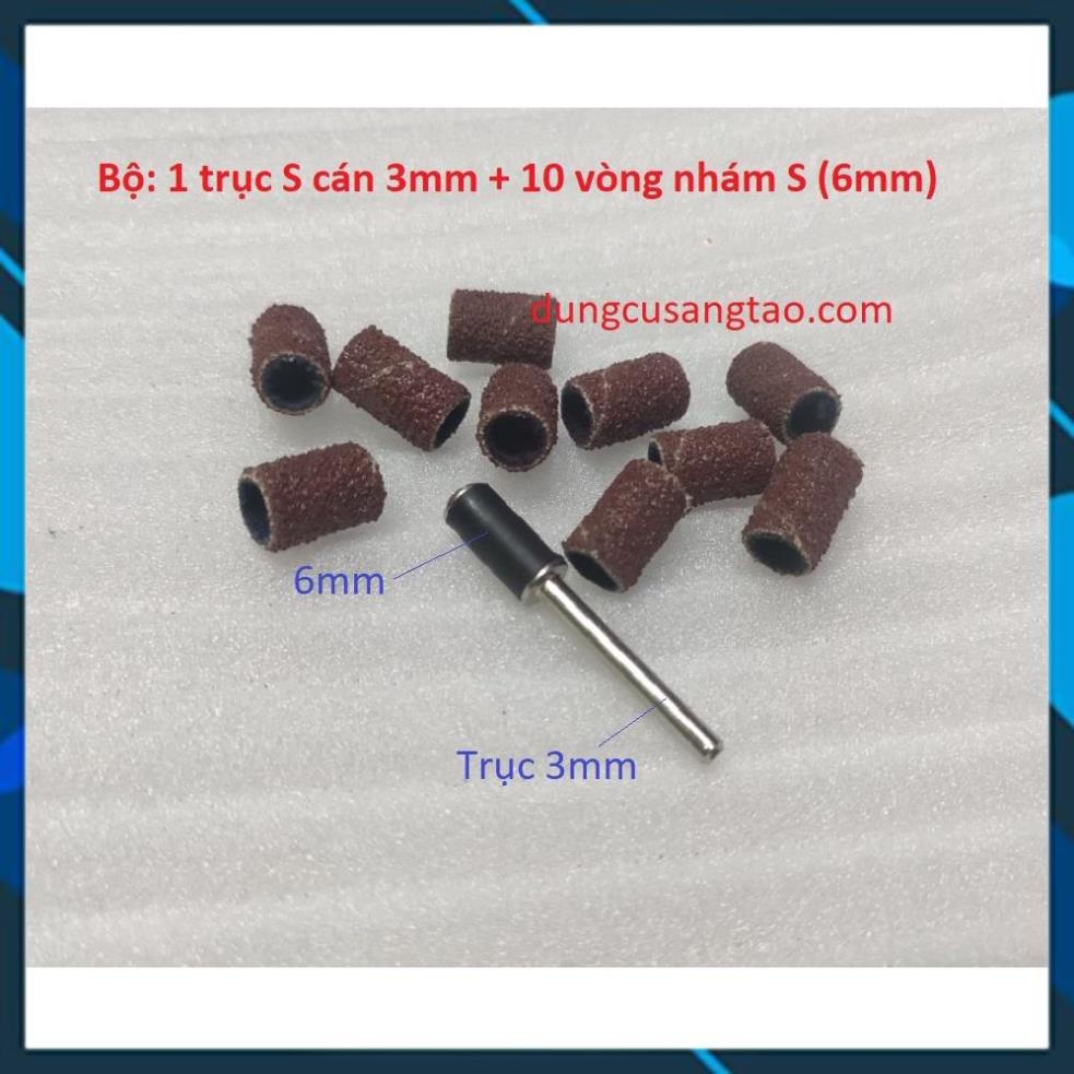 Nhám vòng 6mm-12mm-25mm / Vòng nhám tròn gắn đầu cao su để chà nhám cao cấp