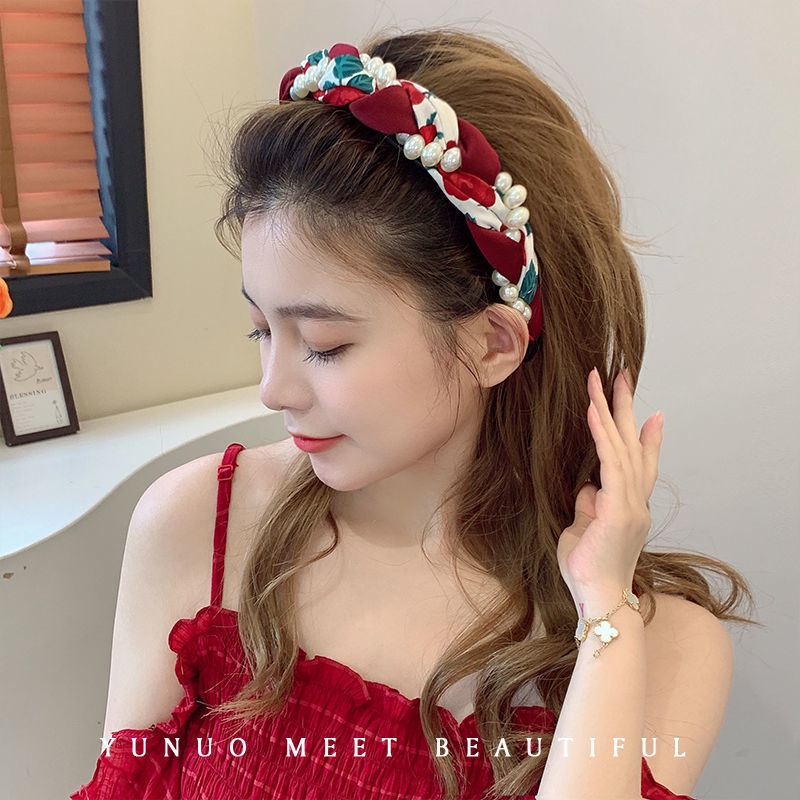 Băng Đô Hoa Hồng Đính Ngọc Trai Cho Nữ
