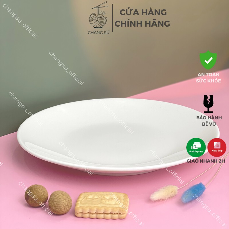 Đĩa tròn to sâu lòng trang trí steak - Dĩa trắng ăn mì spaghetti cỡ lớn 28cm sứ Minh Châu - Chàng Sứ DT11