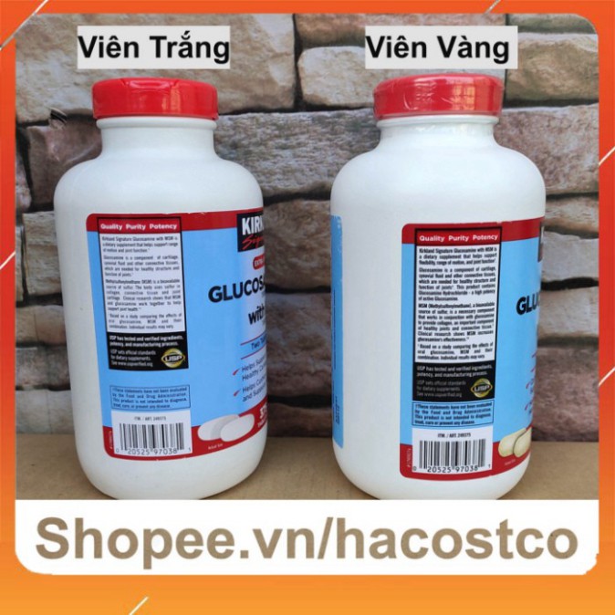 GIÁ CỰC ĐÃ Viên uống Kirkland Signature Glucosamine HCL 1500mg With MSM 1500mg 375 viên - Glucosamin GIÁ CỰC ĐÃ