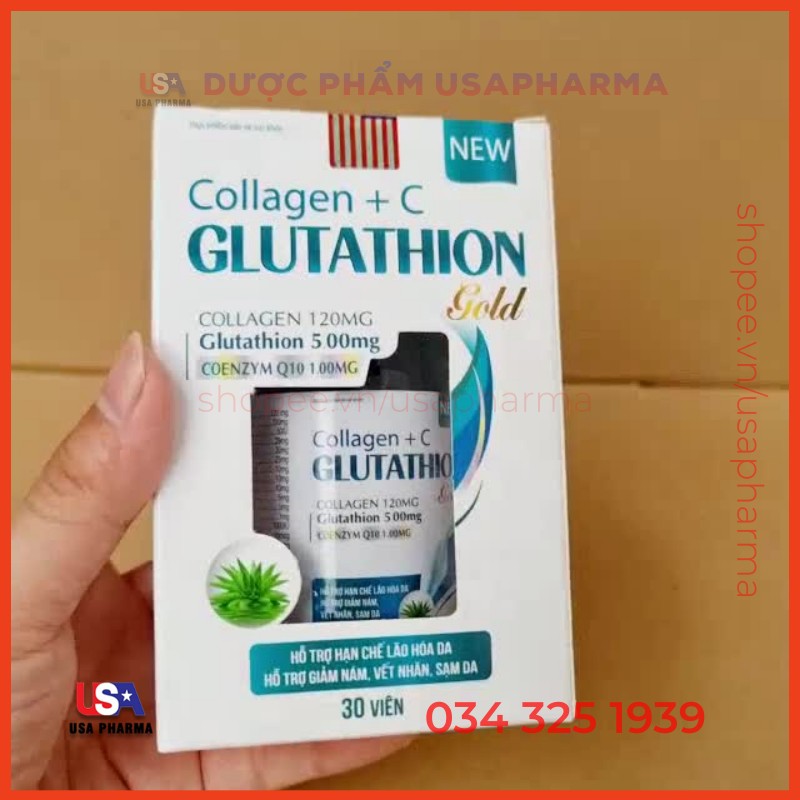 Collagen + C Glutathion Gold cung cấp độ ẩm cho da, làm đẹp da sáng da nám da vàng da chống lão hoá da