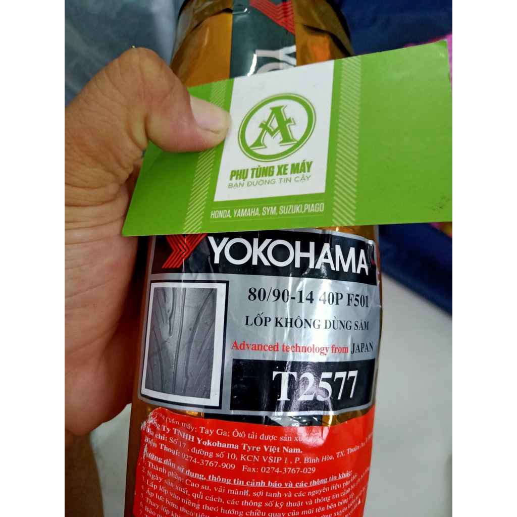 Vỏ (Lốp) trước Không Săm Xe Air Blade 110,125, Xe Vision (80/90-14)YOKOHAMA