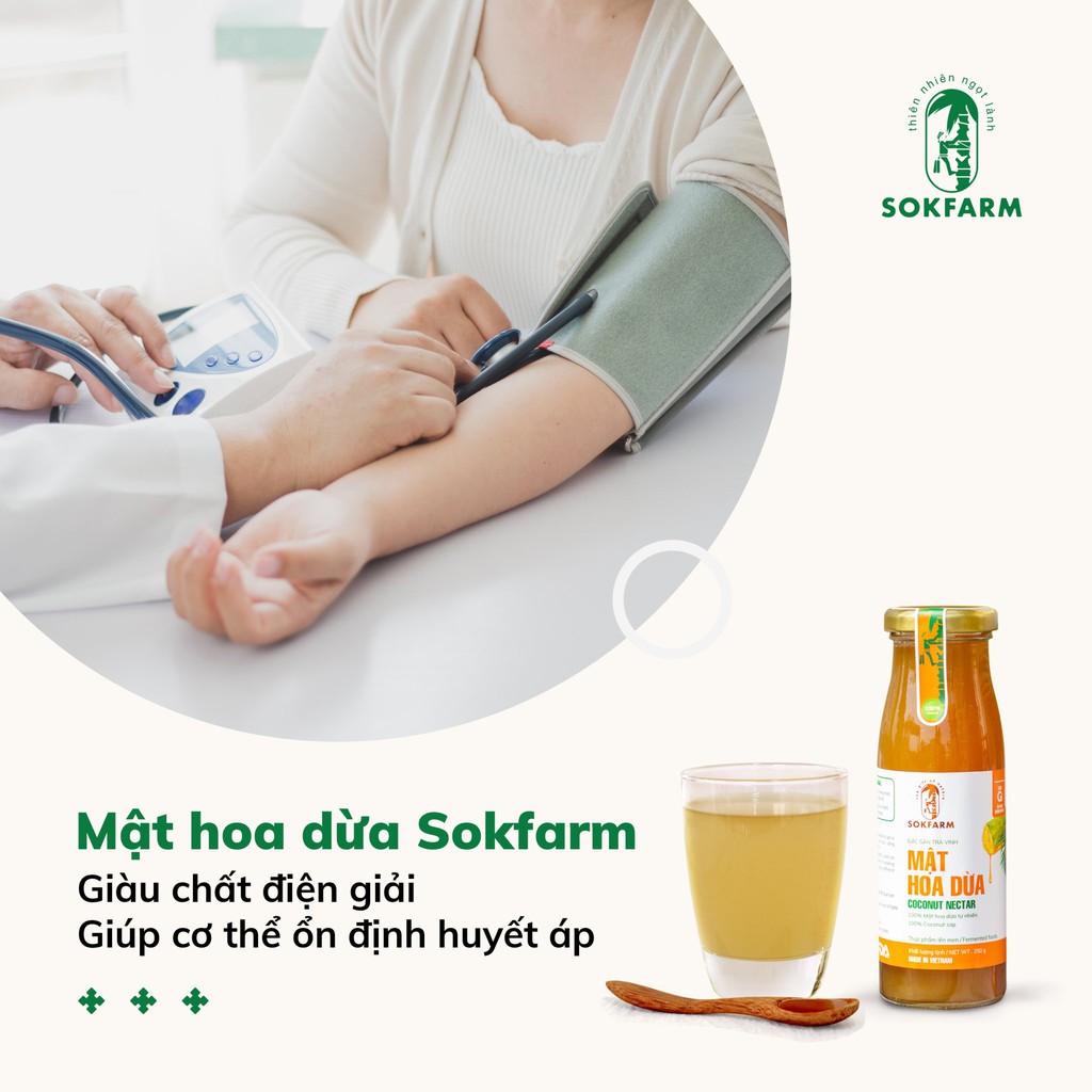 Mật Hoa Dừa SOKFARM 65g/250g - Thuần chay, đường huyết thấp, tăng đề kháng, bù điện giải, bổ sung khoáng chất