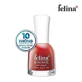 Sơn Móng Tay Màu Đỏ Ớt Cao Cấp FELINA Keratin Anti-UV 18ml #CS318