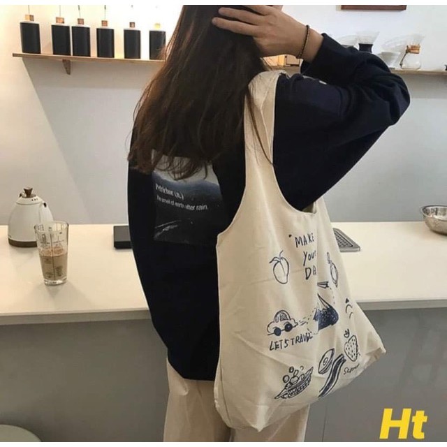 Túi quai tròn bãi biển HT12