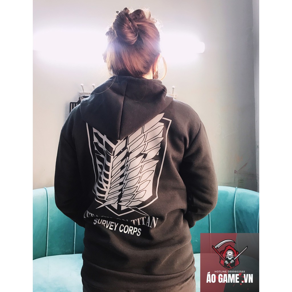 SALE SỐC- Áo khoác ÁO HOODIE in hình ao game Attack on Titan ĐỘC đẹp nhất TẶNG KÈM BỊT MẶT