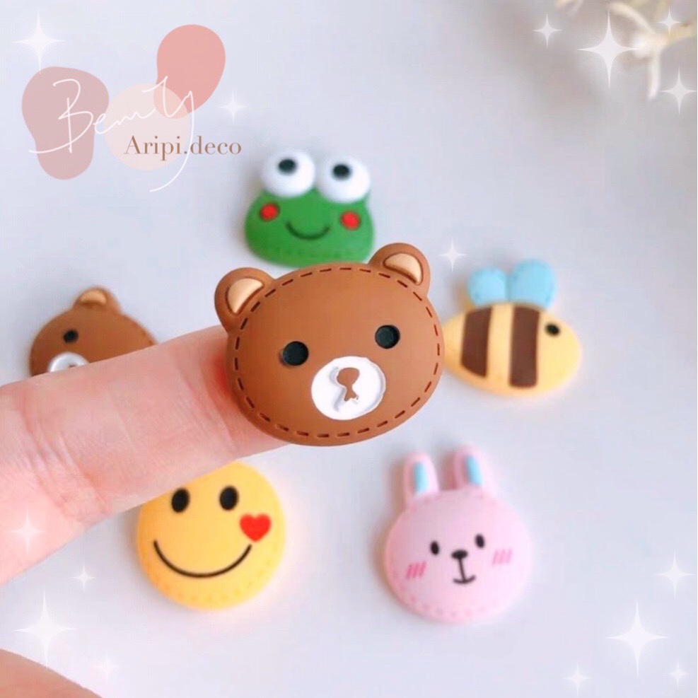 Charm icon thỏ gấu ếch ong xinh xắn B5 /Nguyên liệu làm phụ kiện handmade vòng tay / resin