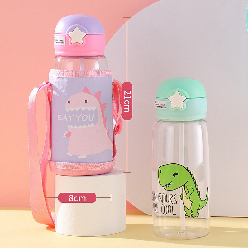 Bình Nước 700ml Họa Tiết Khủng Long Hoạt Hình Dễ Thương Cho Bé