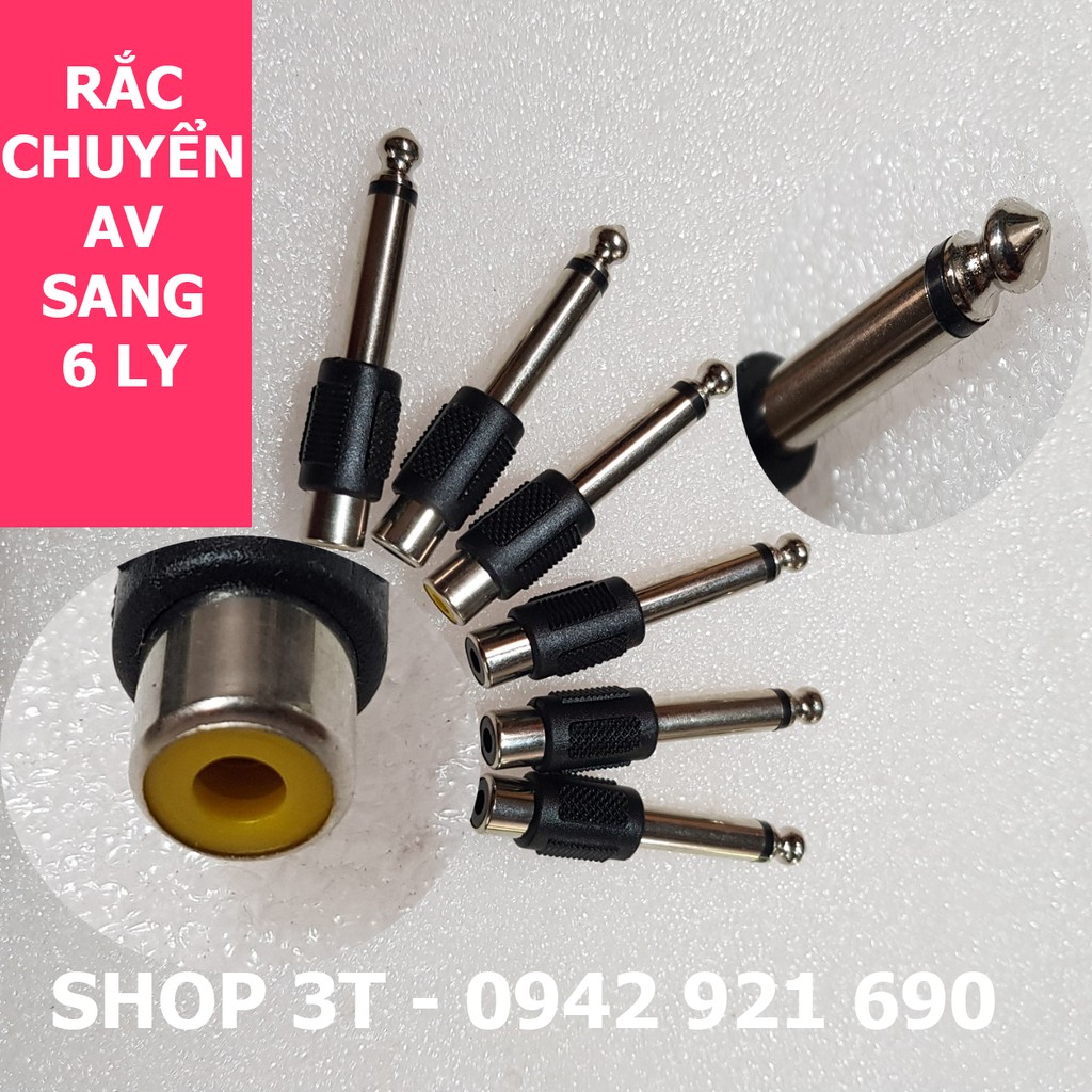 Jack chuyển đổi hoa sen sang 6 ly, rắc av ra 6.35mm (1 cái)