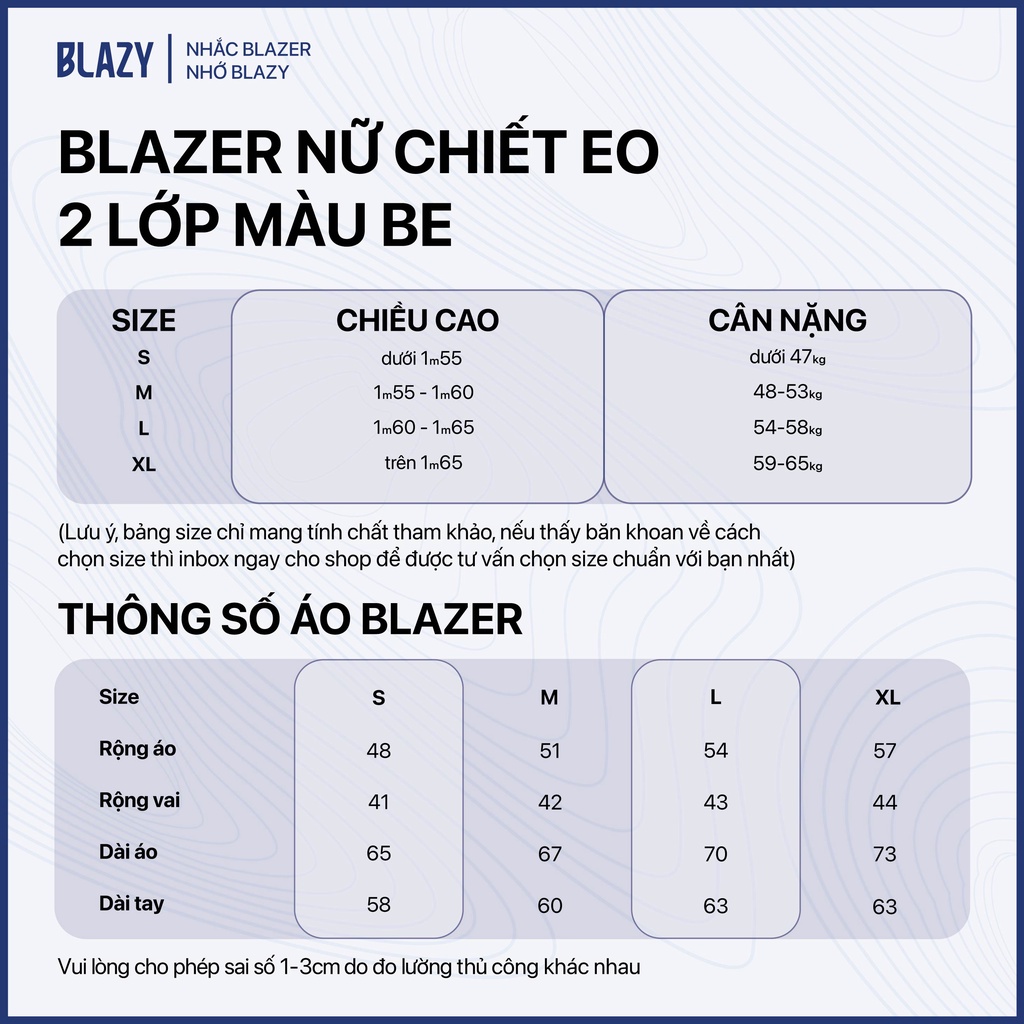 Áo Khoác Blazer Nam Nữ Tay Dài Chiết Eo BLAZY - Màu Be, Phong Cách Hàn Quốc, Chất Vải Kaki Chống Nhăn 2 Lớp | BigBuy360 - bigbuy360.vn