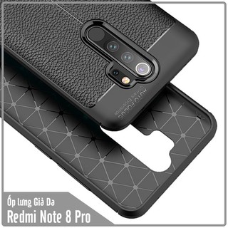 Ốp lưng Xiaomi Redmi Note 8 Pro Giả da chống sốc Auto Focus