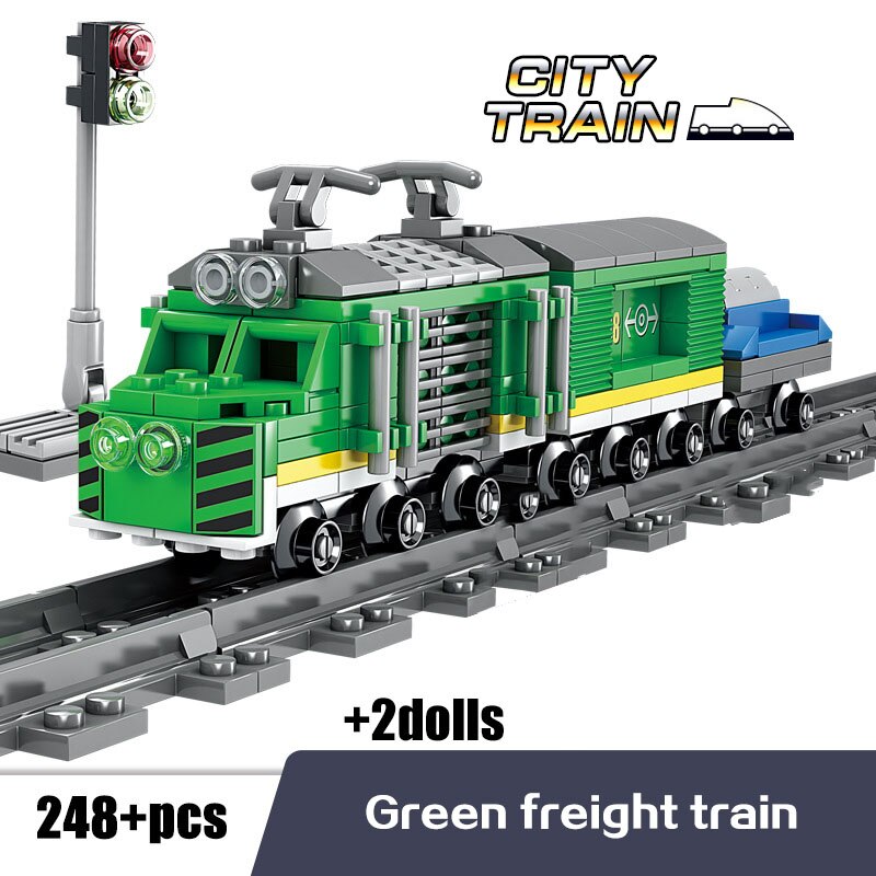 KAZI Steam-Era Freight Train Building Block Lego Compatible High-speed Rail Train Magnetic Track Classic Children Locomotive Toys for Gifts