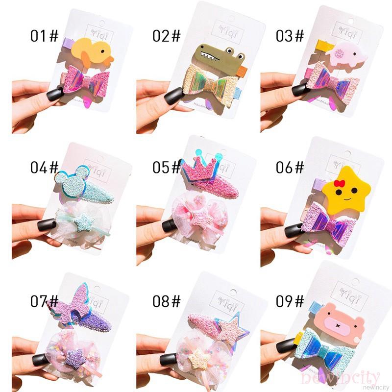Korean Girls Hair Pin Cute Children's Hairpin Set Girl Hair Accessories Baby Cartoon Side Clip