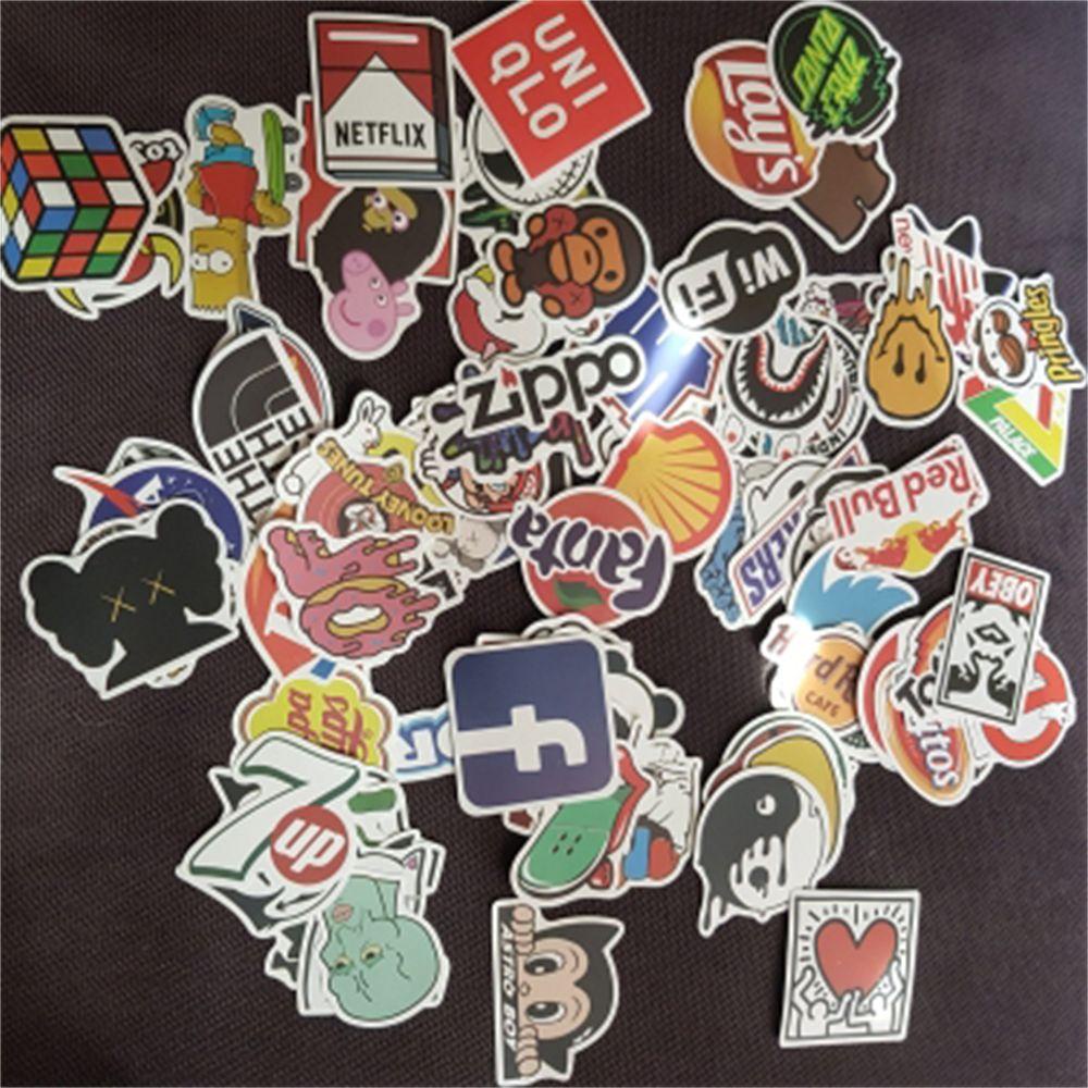 PEWANY Bộ 101 Nhãn Dán Logo Trang Trí Ván Trượt / Guitar / Laptop